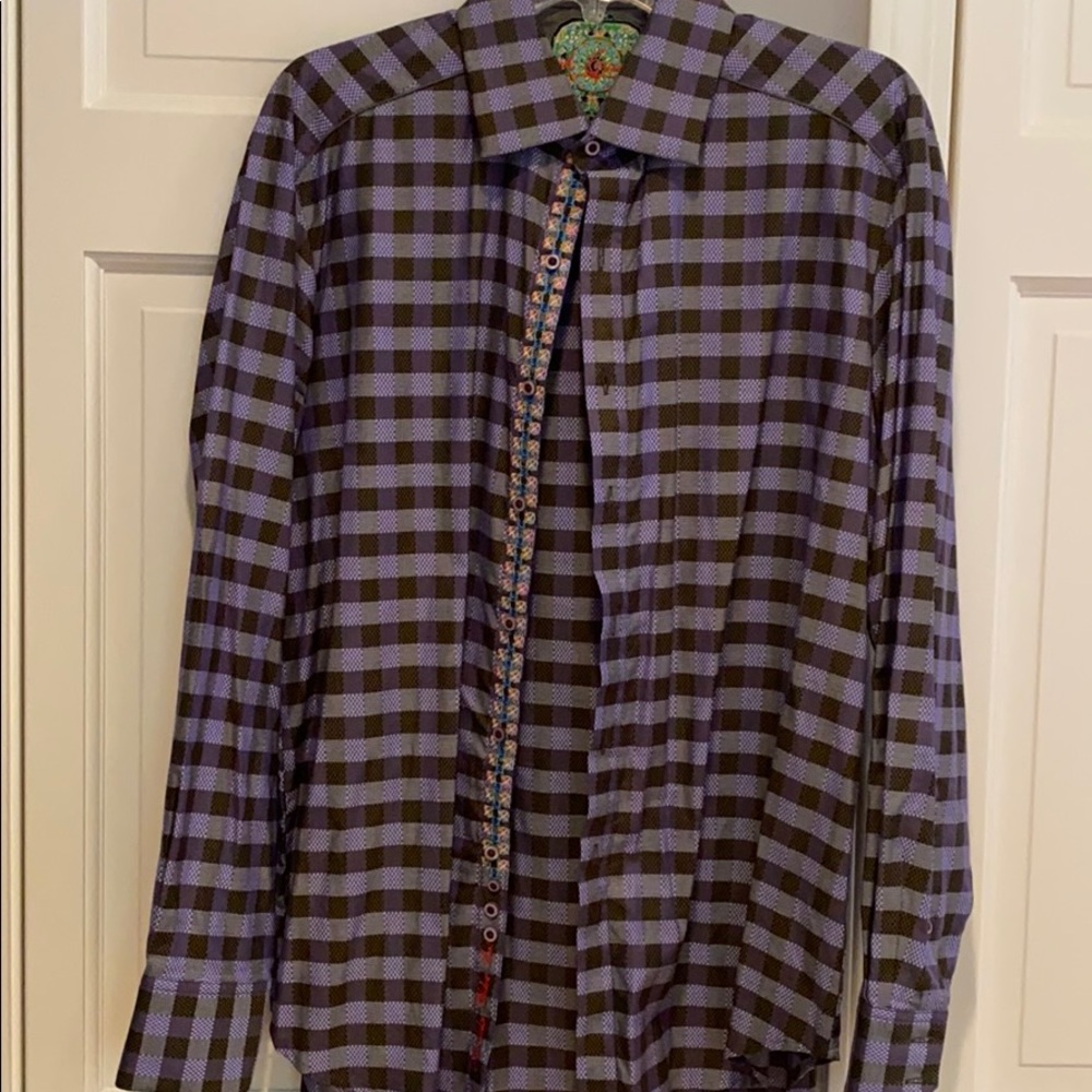 Robert Graham purple checked button down. - Picture 3 of 9